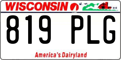 WI license plate 819PLG