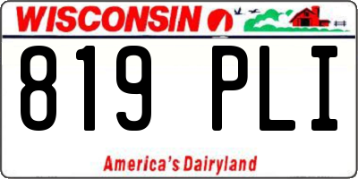 WI license plate 819PLI