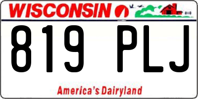 WI license plate 819PLJ