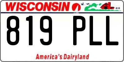 WI license plate 819PLL