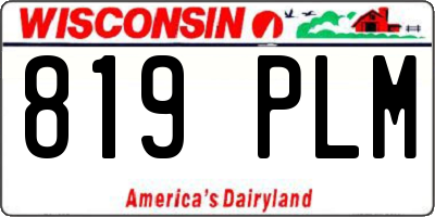 WI license plate 819PLM