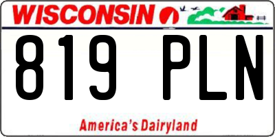 WI license plate 819PLN