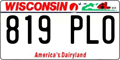 WI license plate 819PLO