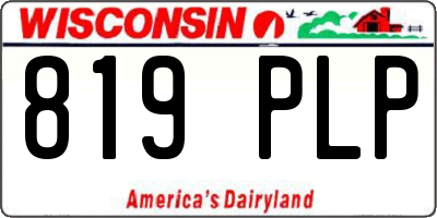 WI license plate 819PLP