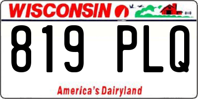 WI license plate 819PLQ