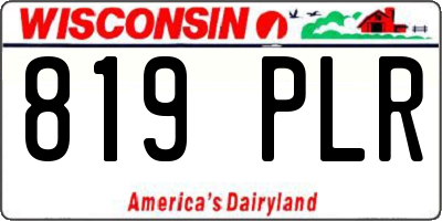 WI license plate 819PLR