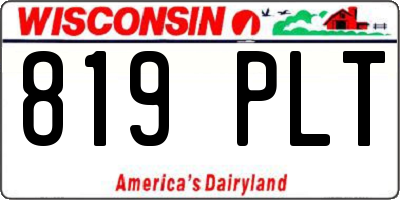 WI license plate 819PLT