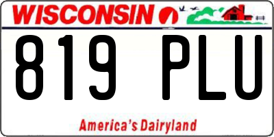 WI license plate 819PLU