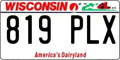 WI license plate 819PLX