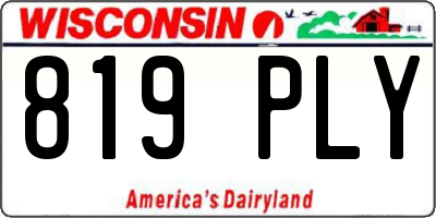 WI license plate 819PLY