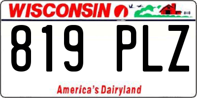 WI license plate 819PLZ
