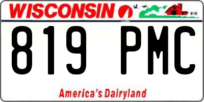WI license plate 819PMC