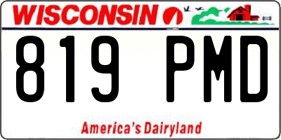 WI license plate 819PMD