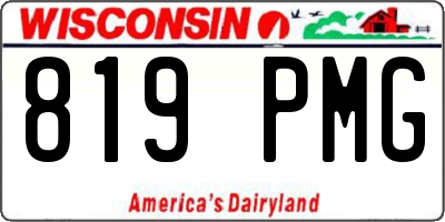 WI license plate 819PMG