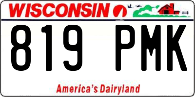 WI license plate 819PMK