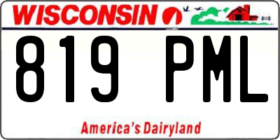 WI license plate 819PML