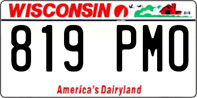 WI license plate 819PMO