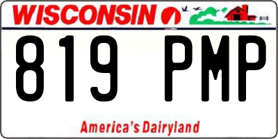 WI license plate 819PMP