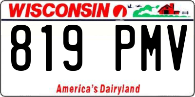 WI license plate 819PMV