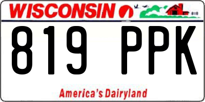 WI license plate 819PPK