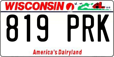 WI license plate 819PRK