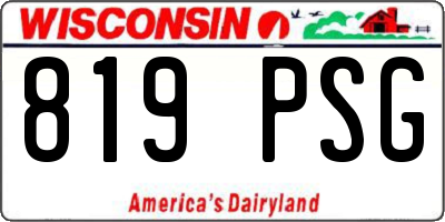 WI license plate 819PSG