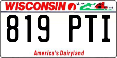 WI license plate 819PTI