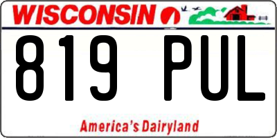 WI license plate 819PUL