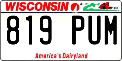WI license plate 819PUM