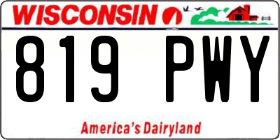 WI license plate 819PWY