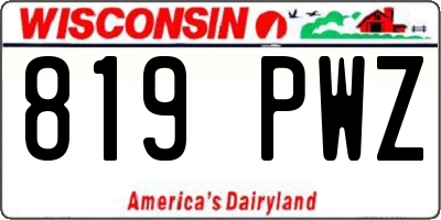 WI license plate 819PWZ