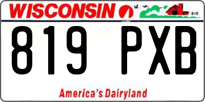 WI license plate 819PXB