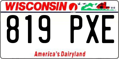 WI license plate 819PXE