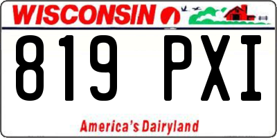 WI license plate 819PXI