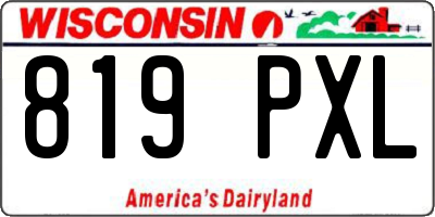 WI license plate 819PXL
