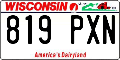 WI license plate 819PXN