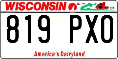 WI license plate 819PXO