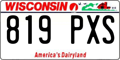 WI license plate 819PXS
