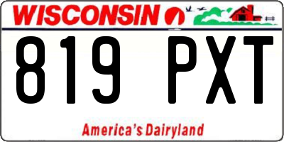 WI license plate 819PXT