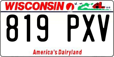WI license plate 819PXV