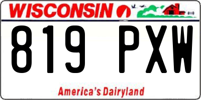 WI license plate 819PXW