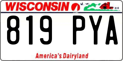 WI license plate 819PYA