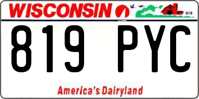 WI license plate 819PYC