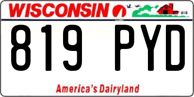 WI license plate 819PYD