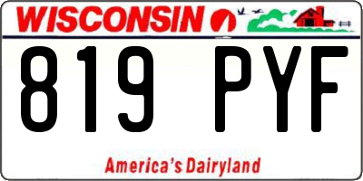 WI license plate 819PYF