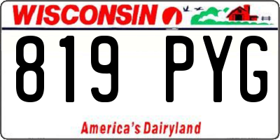 WI license plate 819PYG