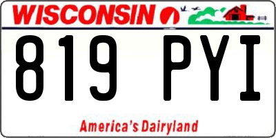 WI license plate 819PYI