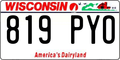 WI license plate 819PYO