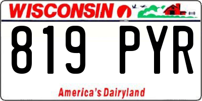 WI license plate 819PYR