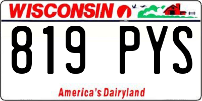 WI license plate 819PYS